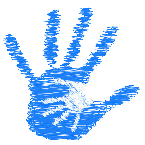рисование синих рук краски
 - Фото, изображение