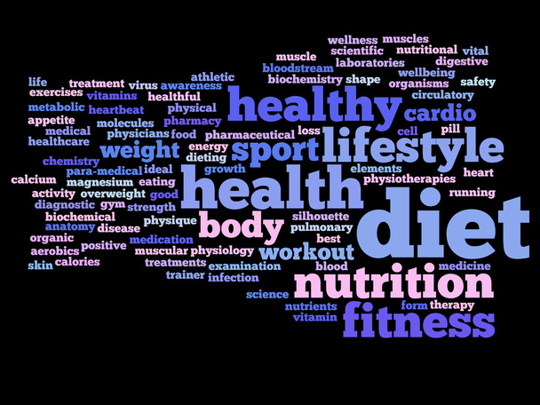 saúde dieta palavra nuvem
 - Foto, Imagem