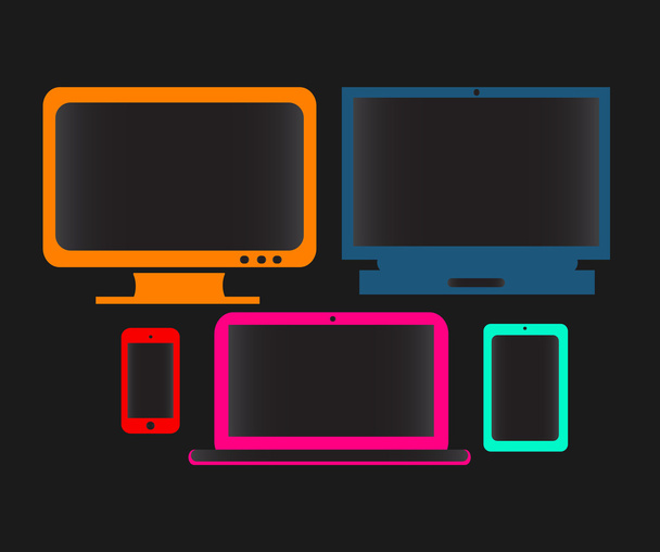 digital devices black - Vector, Image