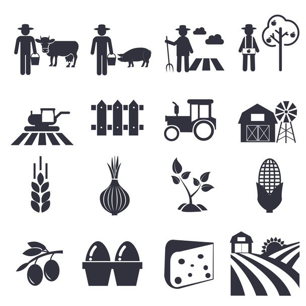 landbouw icons set - Vector, afbeelding