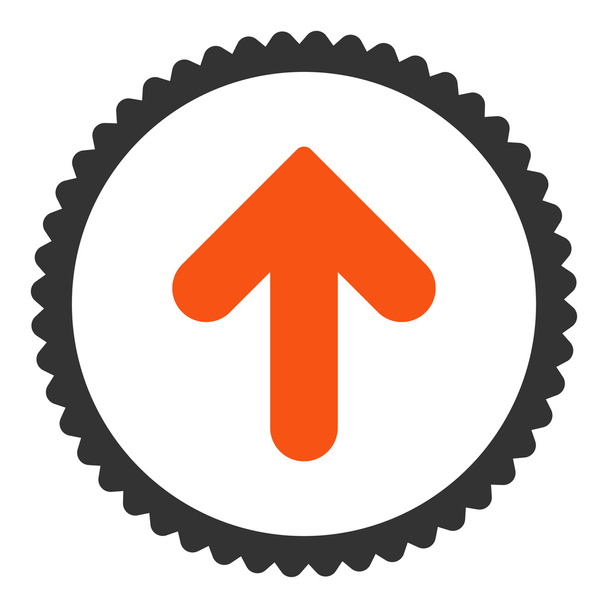Arrow Up flat orange and gray colors round stamp icon - Vektor, kép