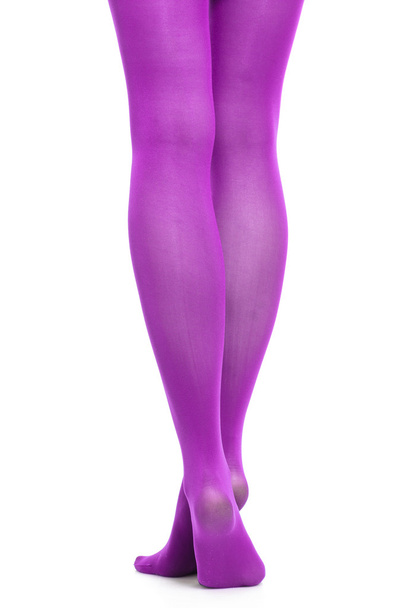 Woman in  violet color stockings - Zdjęcie, obraz