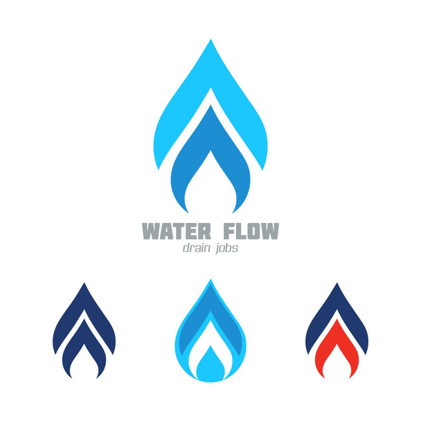 水の供給、配管やガス供給事業標識セット - ベクター画像
