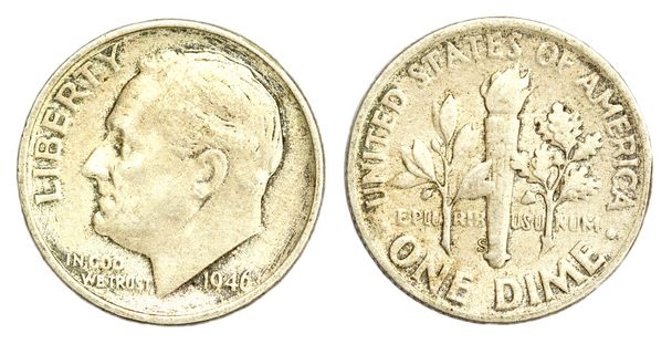 One Dime Coin of USA of 1946 - Photo, Image