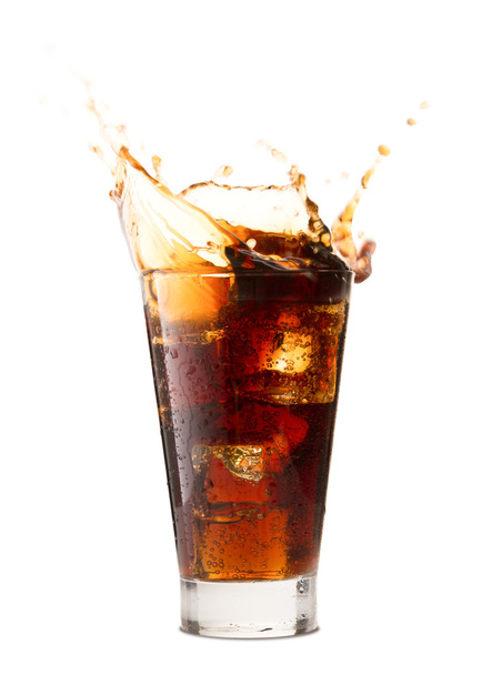 Cola splash bir beyaz - Fotoğraf, Görsel