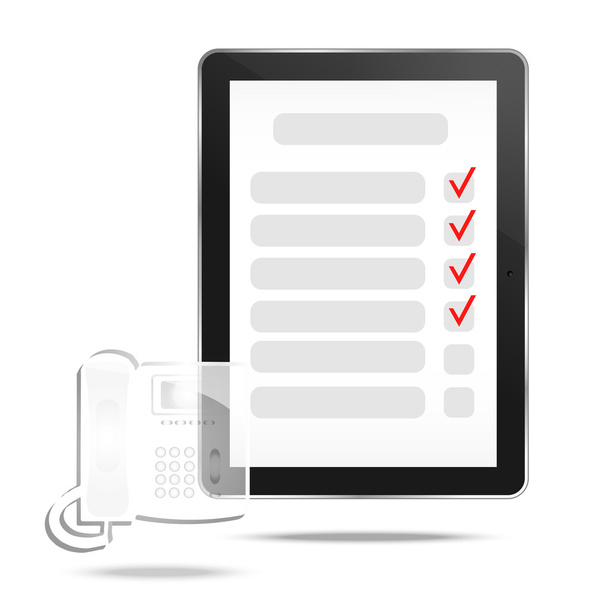 Abstract tablet with checking off tasks - Vector, Image