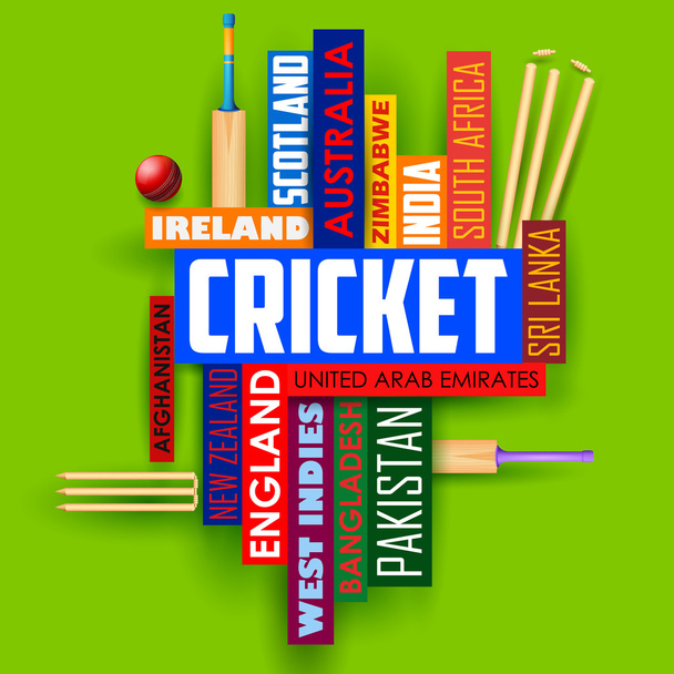 Cricket-Typografie Hintergrund - Vektor, Bild