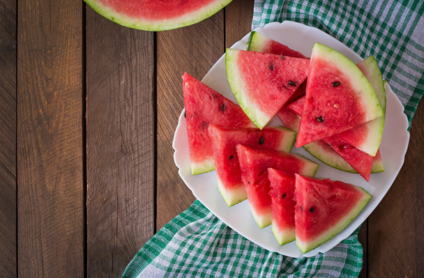 Slices of juicy and tasty watermelon - Fotoğraf, Görsel
