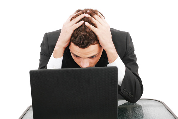 Worried businessman with paperwork stressful businesslife - Foto, imagen