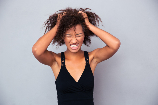 Portrait of afro american woman screaming  - Foto, imagen