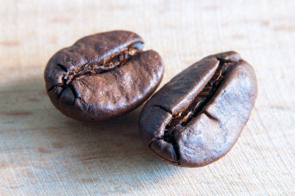 black coffee beans. Macro photo - Photo, Image