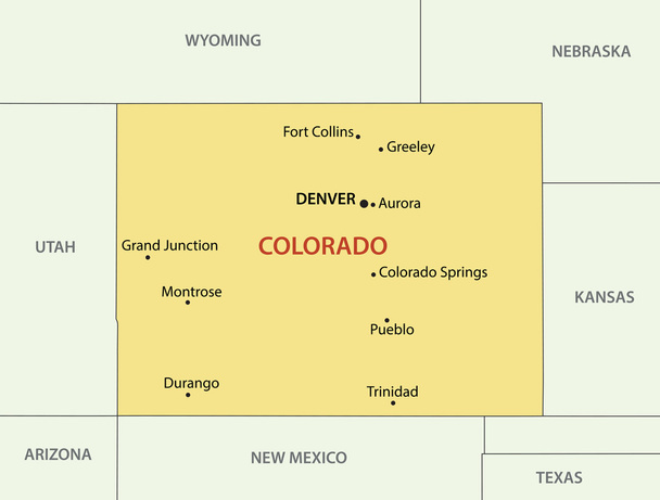 Colorado - mapa vectorial
 - Vector, Imagen