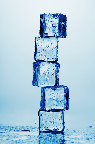 Melting ice cubes isolated on white - Φωτογραφία, εικόνα