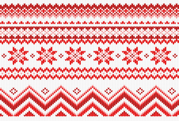 red and white knitted background - Vektori, kuva