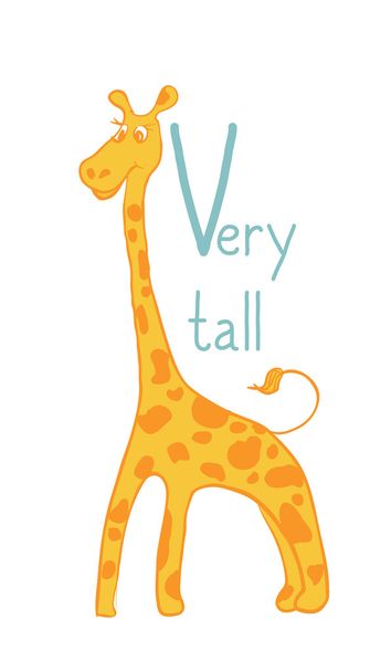 Мультяшный жираф. иллюстрация
 - Вектор,изображение