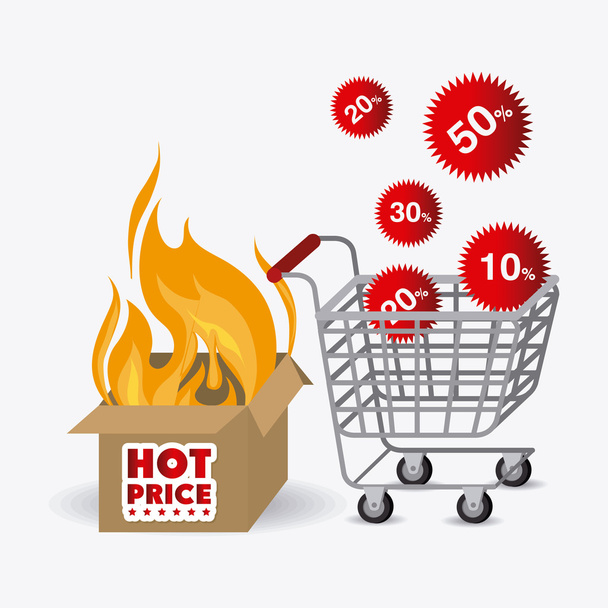Hot price shopping design. - Vector, Image