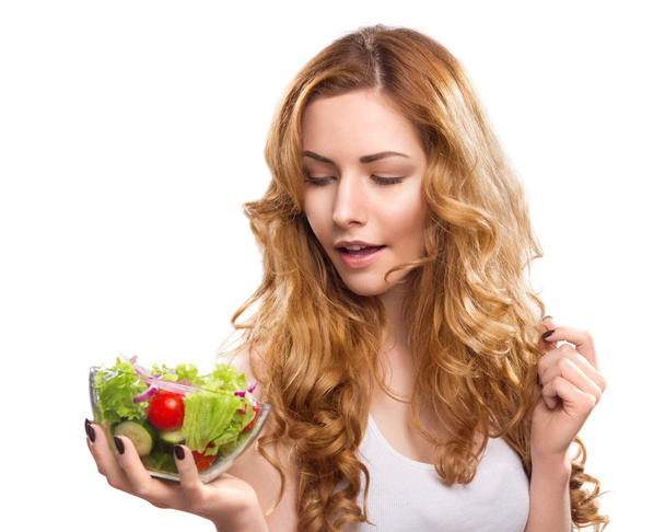 Frau mit Salat - Foto, Bild