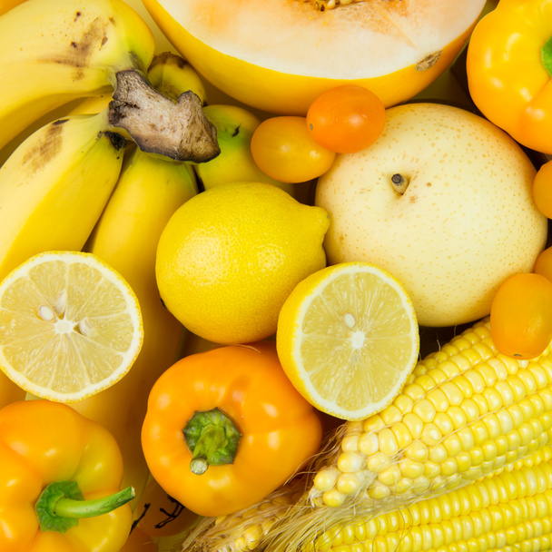 Yellow vegetables and fruits - Photo, Image