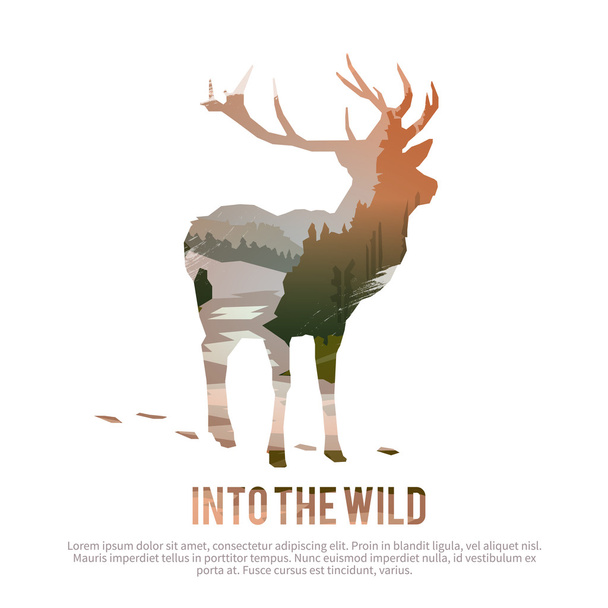 Into wild nature concept - Vector, Image