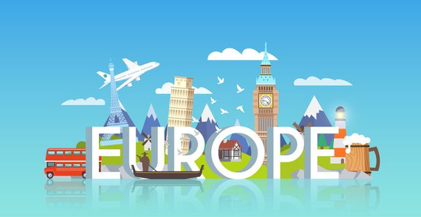 Vacances en Europe concept
 - Vecteur, image