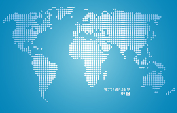 World map from blue dots - Vector, Image