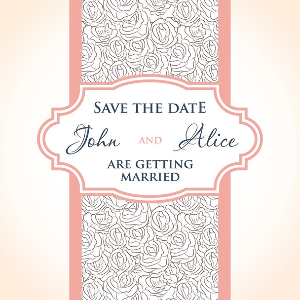 Wedding invitation card design with multicolored drops , floral elements. - Vector, Image