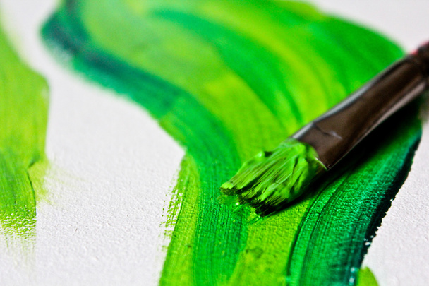Зелена фарба на папері
 - Фото, зображення