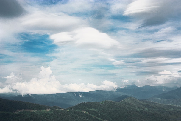 beautiful clouds in the mountains - Photo, Image