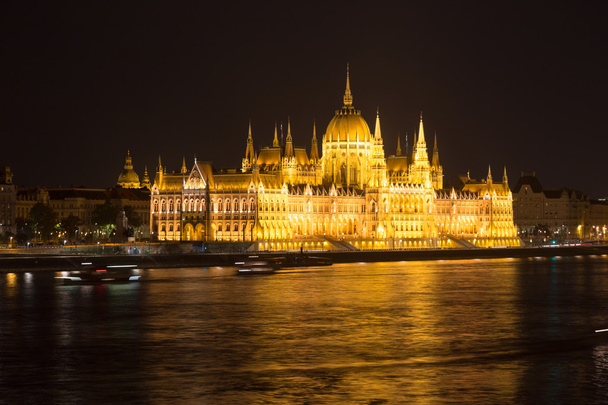 Budapest Hungary, Parliament and Danube river night shot - Photo, Image
