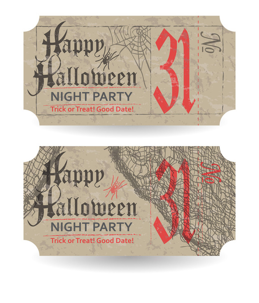 Boleto vintage para fiesta de Halloween
 - Vector, imagen