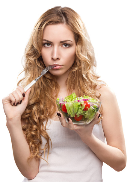 Frau mit Salat - Foto, Bild