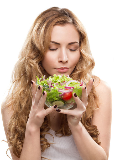 kadın salatası ile - Fotoğraf, Görsel