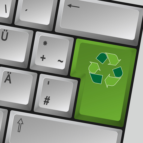 Πληκτρολόγιο υπολογιστή "ανακύκλωση " - Διάνυσμα, εικόνα