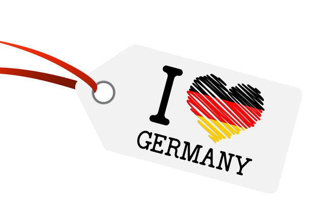 hangtag met tekst "Ik hou van Duitsland " - Vector, afbeelding