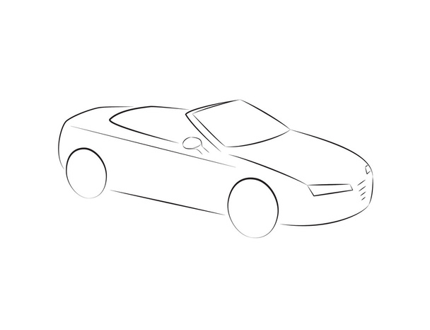 Silueta de dibujos animados de un coche
 - Vector, Imagen