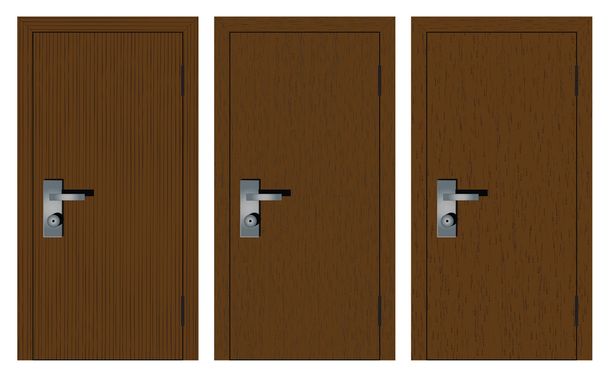 Wooden doors on a white background. - Vector, Image