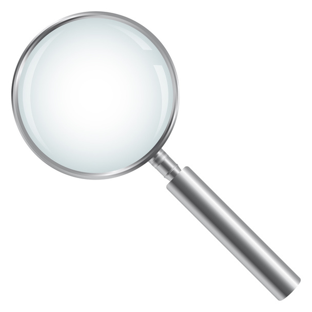 silver magnifying glass isolated - Vector, Image