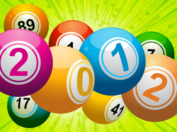 2012 míčků loterie na zelené - Vektor, obrázek