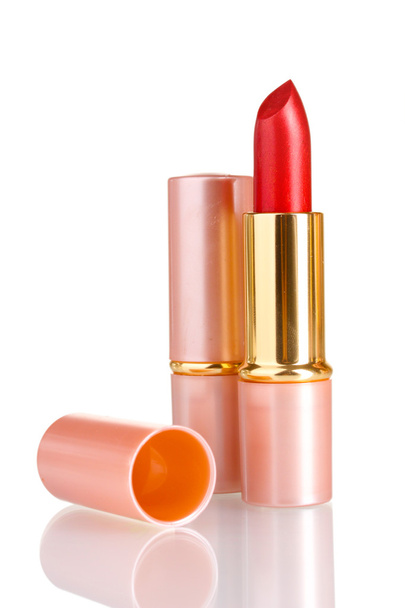 Beautiful red lipsticks isolated on white - Φωτογραφία, εικόνα