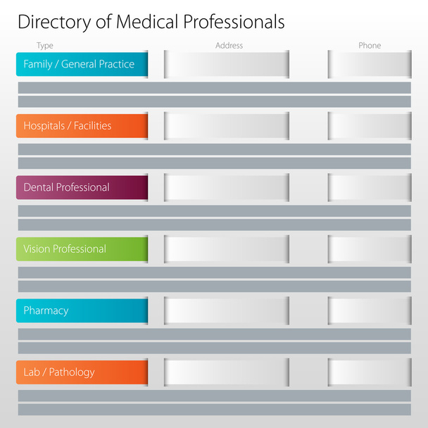 Egészségügyi Directory egészségügyi szakemberek ikon - Vektor, kép