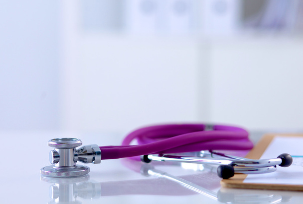 Medical stethoscope in white background - Photo, Image