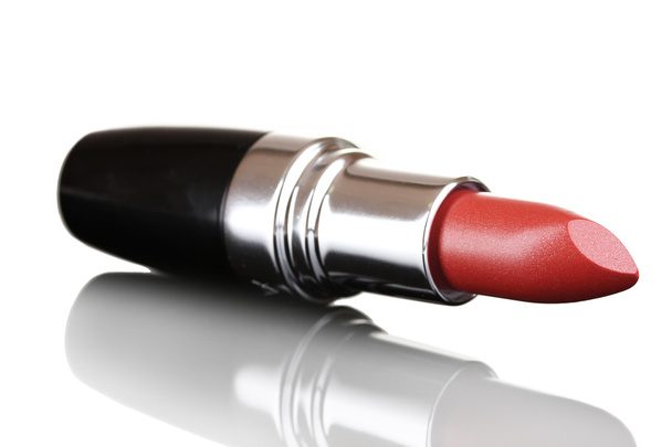 Beautiful lipstick on gray background - Фото, изображение