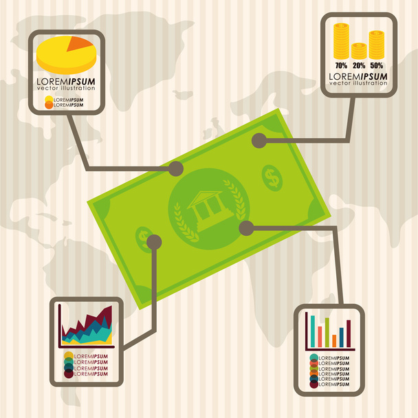 Diseño infográfico del dinero
. - Vector, Imagen