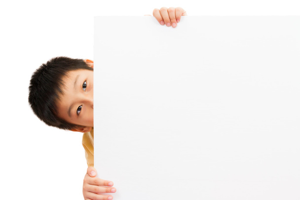 Asian Chinese Children Holding blank white board. - Foto, Imagem