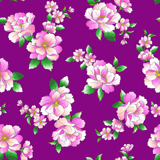 Patrón de ilustración flor
 - Vector, imagen