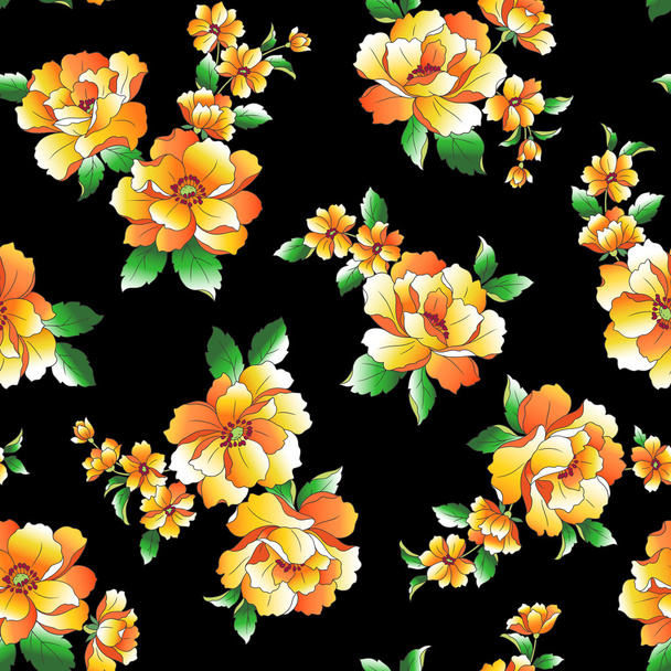 Flower illustration pattern - Vector, Imagen