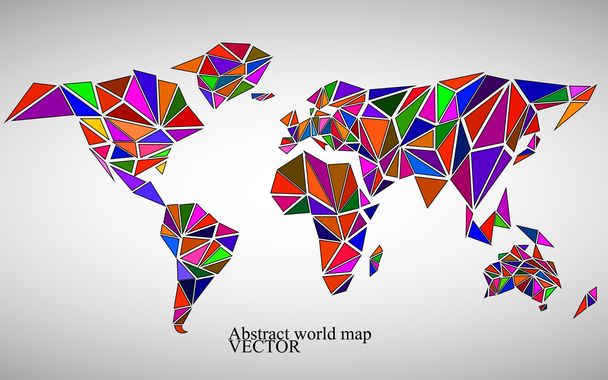 Plano de fundo abstrato do mapa mundial em estilo poligonal. ilustração vetorial colorido. Eps 10
 - Vetor, Imagem