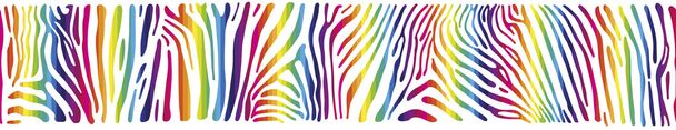 Zebra deri gökkuşağı renkleri ile arka plan - Vektör, Görsel