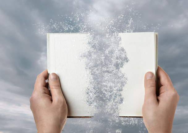 Hands destroys book - Foto, Imagen