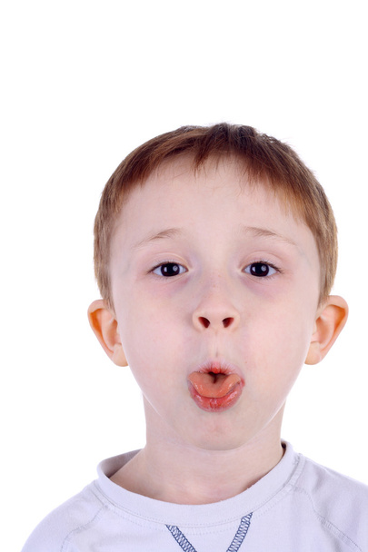 little boy demonstrating his tongue - Фото, изображение